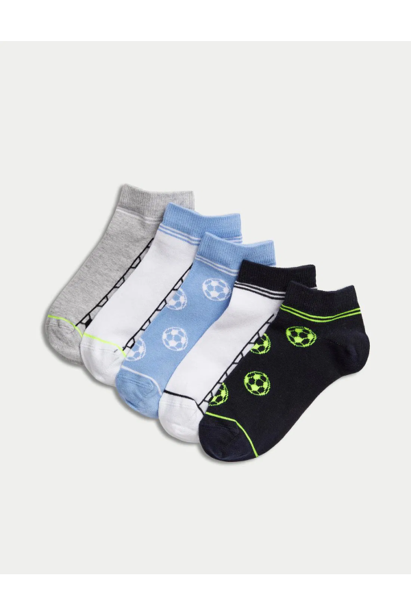 5-Pack Patterned Trainer Socks