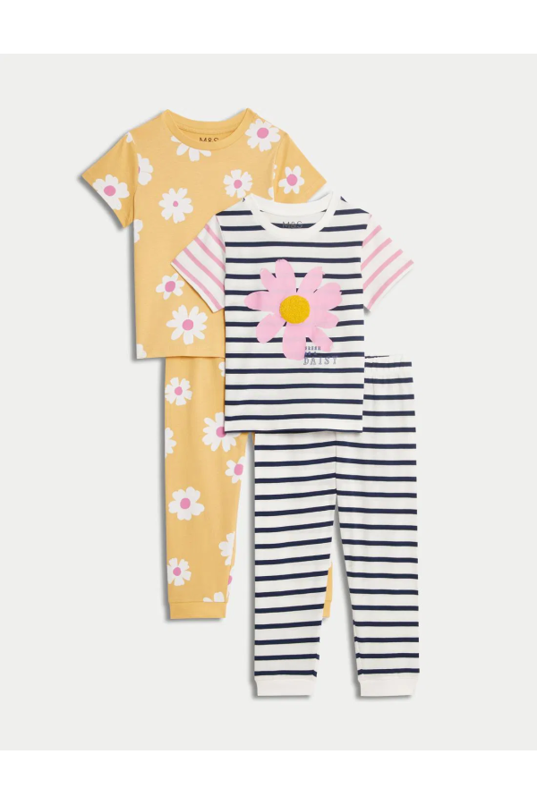 Pure Cotton Floral Patterned 2-Piece Pajama Set