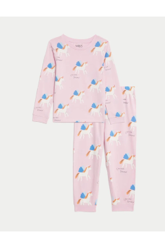 Pure Cotton Unicorn Patterned Pajama Set