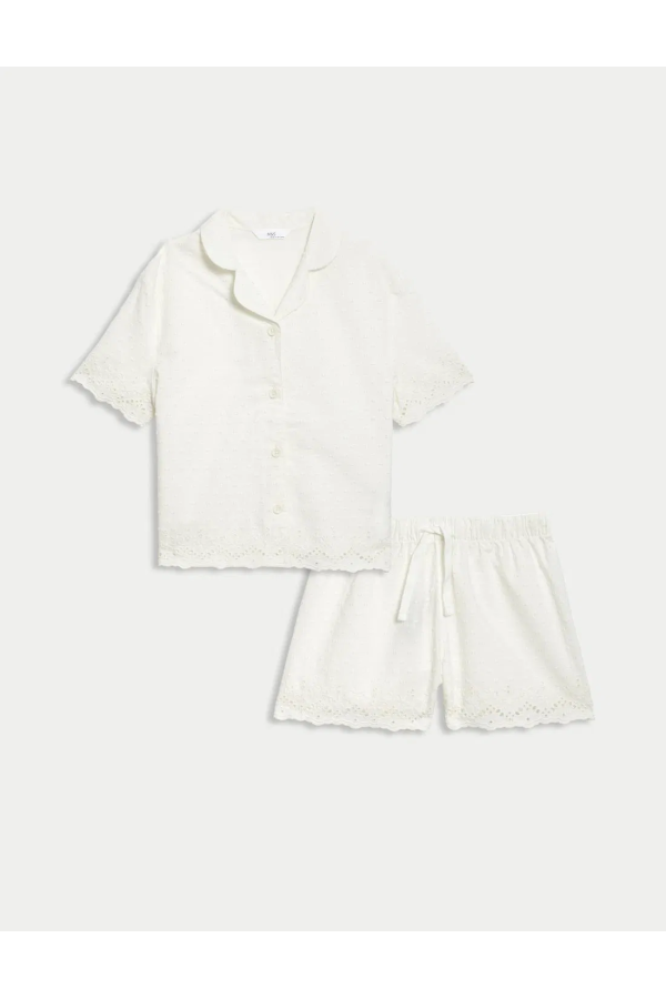 Pure Cotton Embroidered Pajama Set