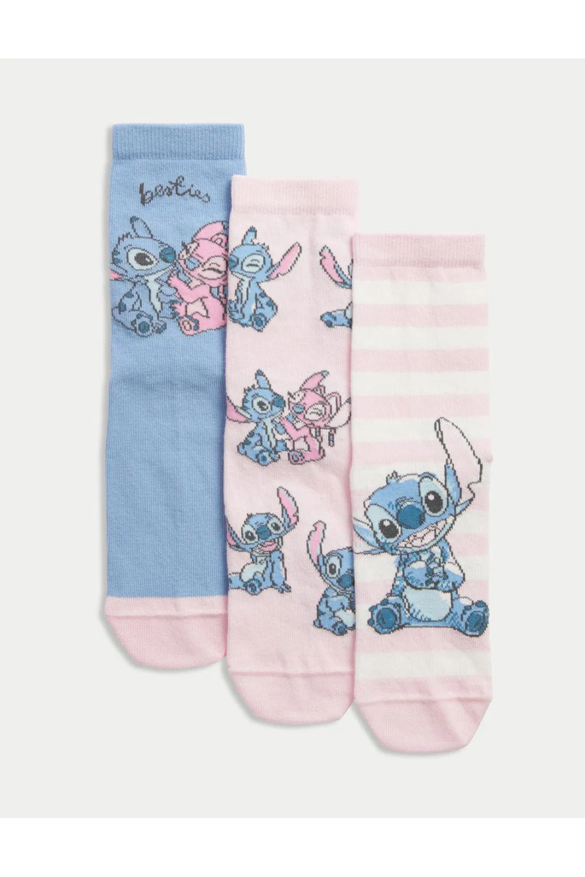 3-Pack Cotton Lilo & Stitch:trade_mark: Patterned Socks