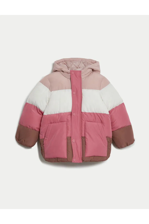 Color Block Padded Coat