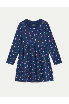 Pure Cotton Heart Patterned Dress