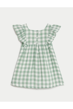 Pure Cotton Plaid Patterned Dress