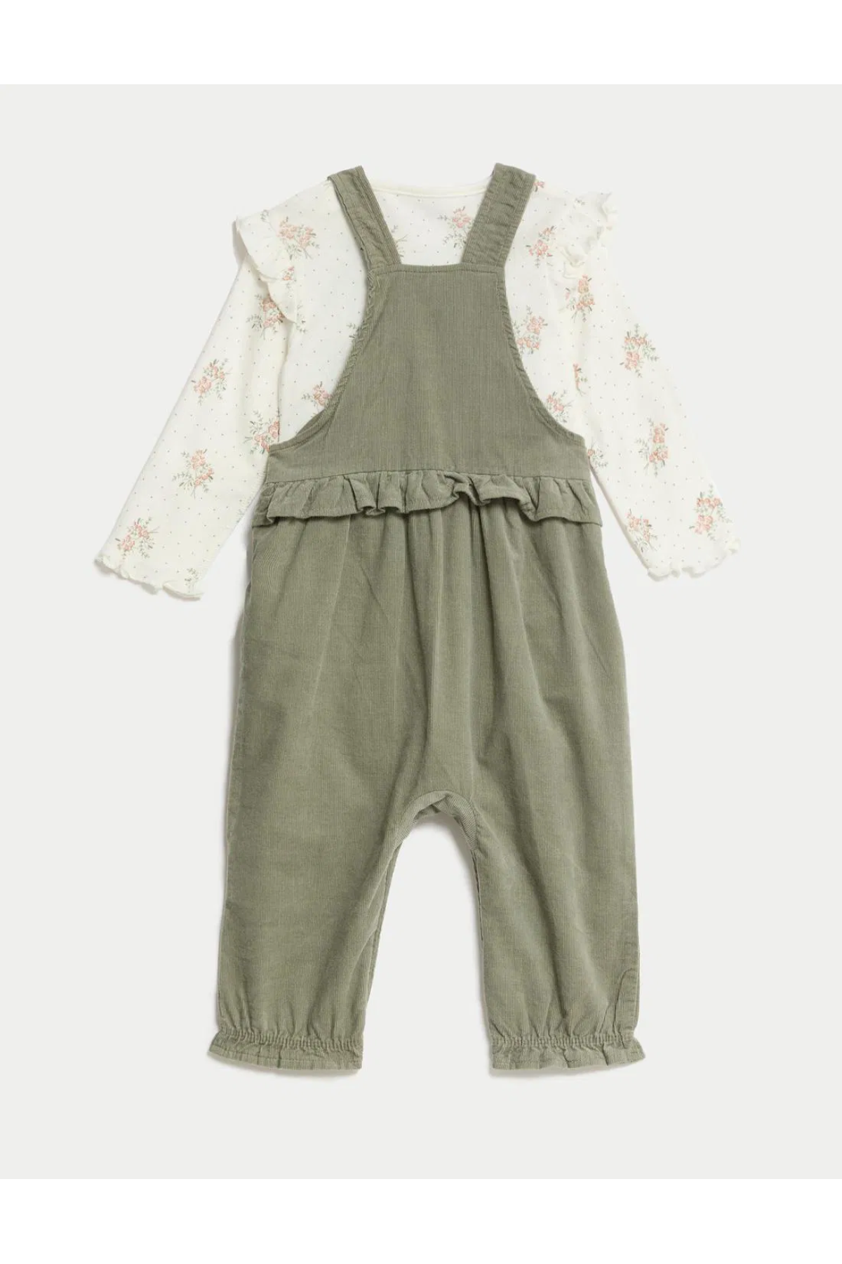 2 Piece Pure Cotton Corded Overalls Set