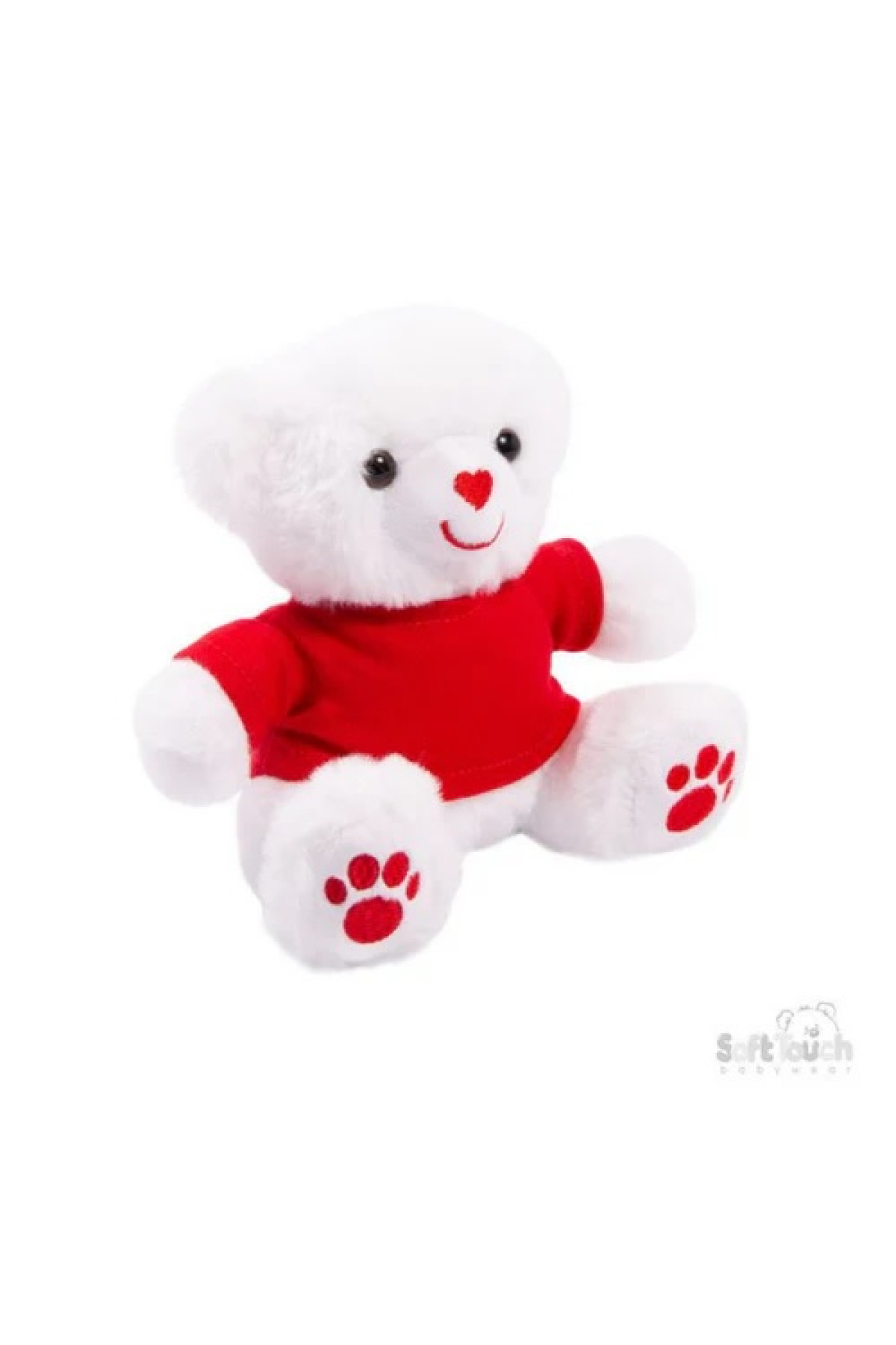 15cm White Teddy w/Navy T-Shirts