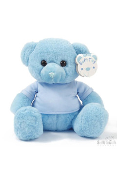 Blue Teddy Bear W/T Shirt -25cm