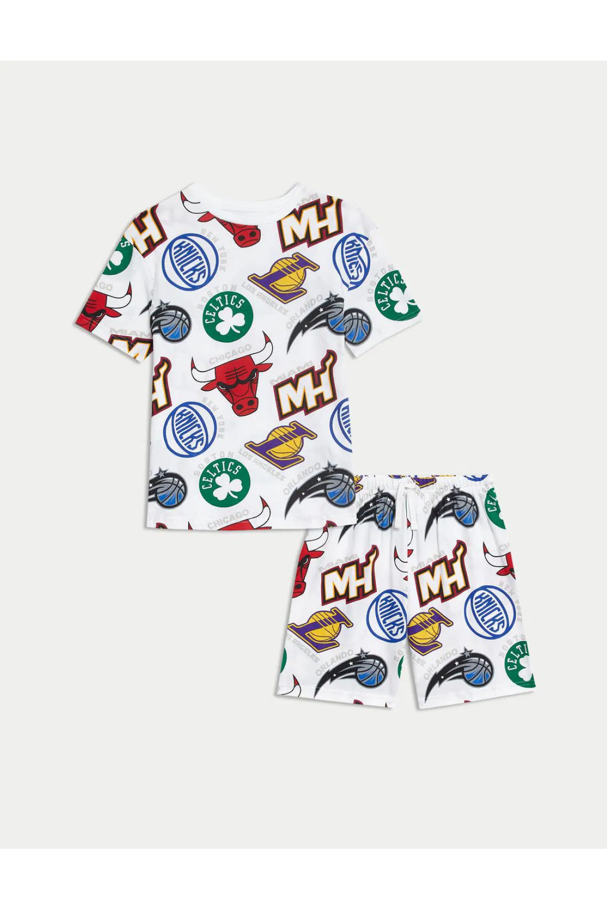 Pure Cotton NBA Themed Pajama Set with Shorts