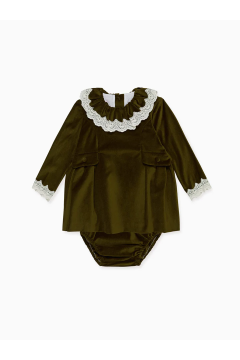 Olive Daroca Velvet Baby Girl Set