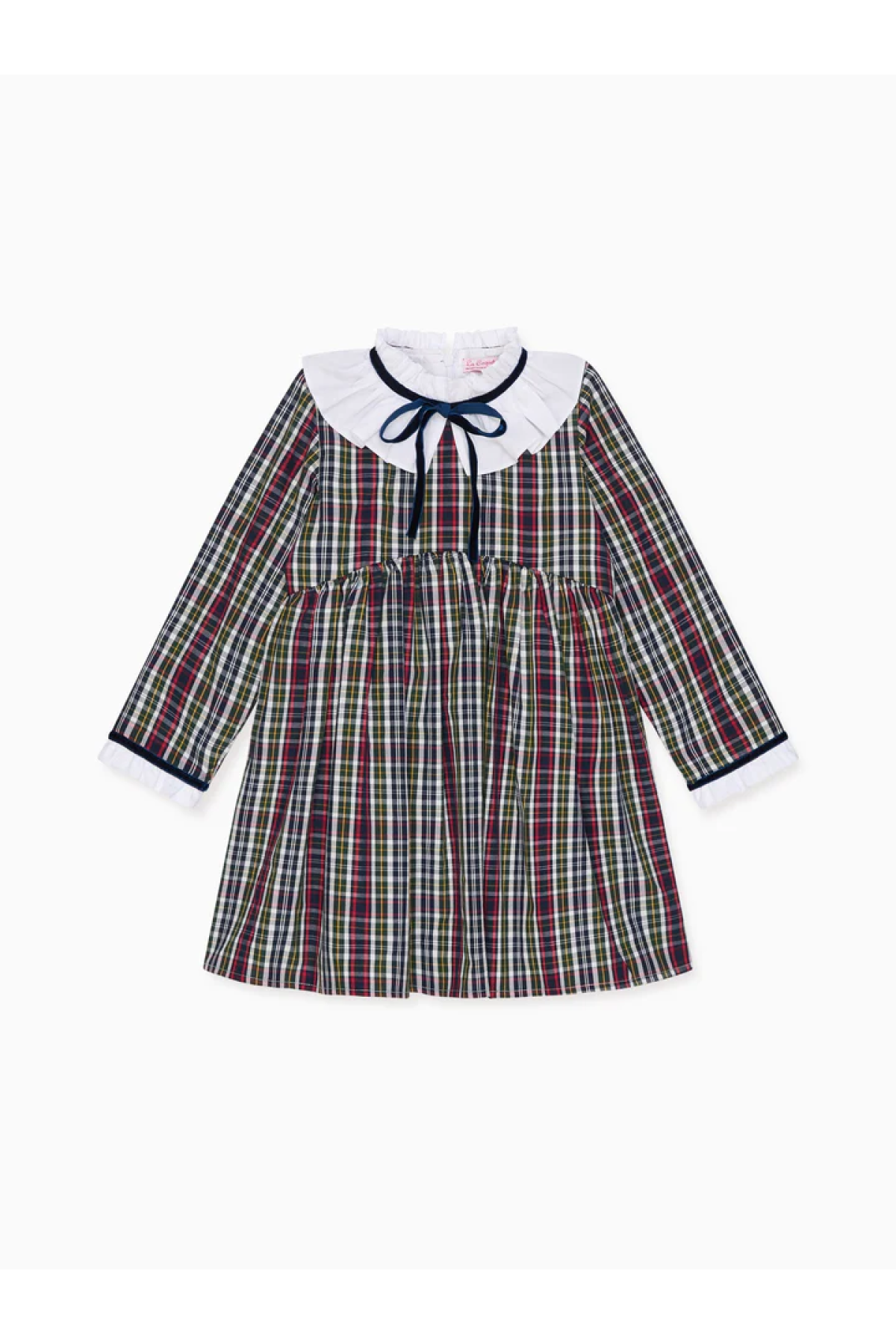 Navy Tartan Flora Girl Empire Dress